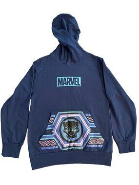 Marvel Men’s Navy Blue Black Panther Graphic Crewneck Hoodie